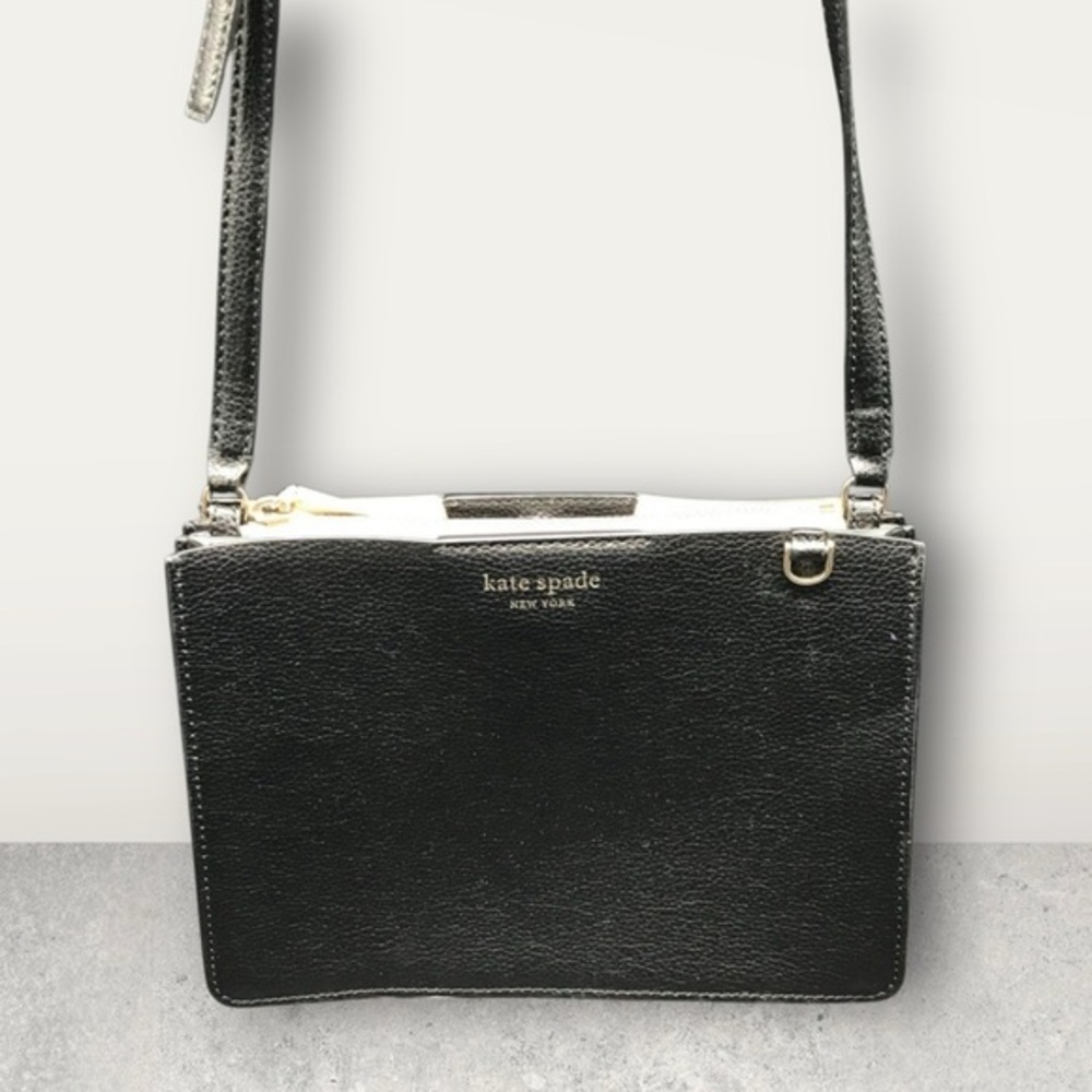 Kate Spade Eva Purse Black Leather WKRU6010 Crossbody Bag